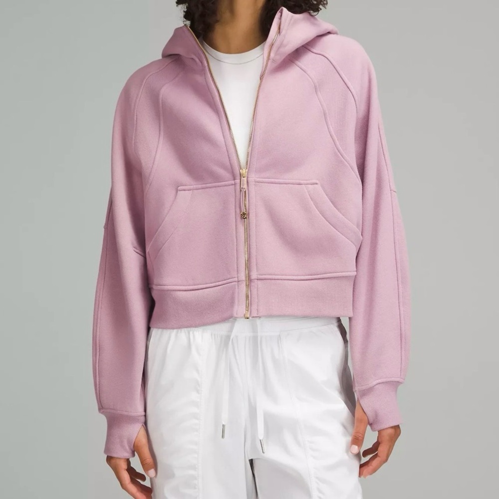 Lululemon Athletica Scuba Oversized Full-Zip Hoodie-Pink Haze/Rose Size XS/S